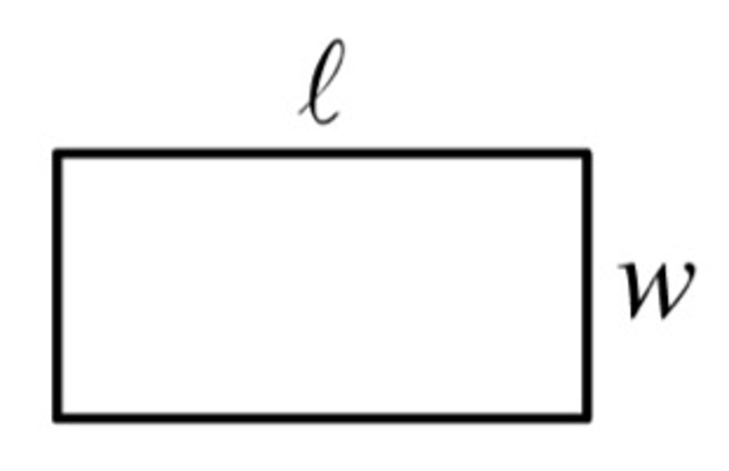 <p>A=lw (l=length ; w=width)</p>