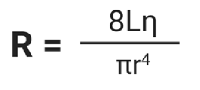 <p>as resistance goes up, flow goes down</p><p>L = vessel length</p><p>n = viscosity of the blood</p><p>r = radius of vessel (to the 4th power)</p>