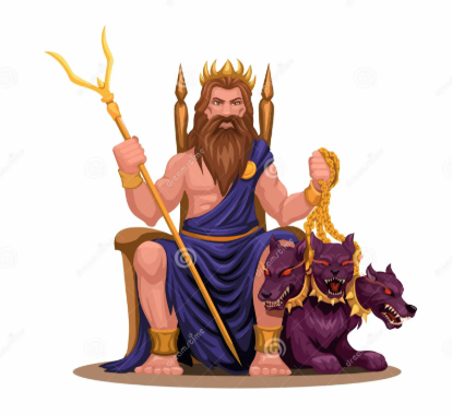 <p>Hades – er lebt nicht auf dem Olymp, sein Begleiter ist der dreiköpfige Hund Zerberus.</p>