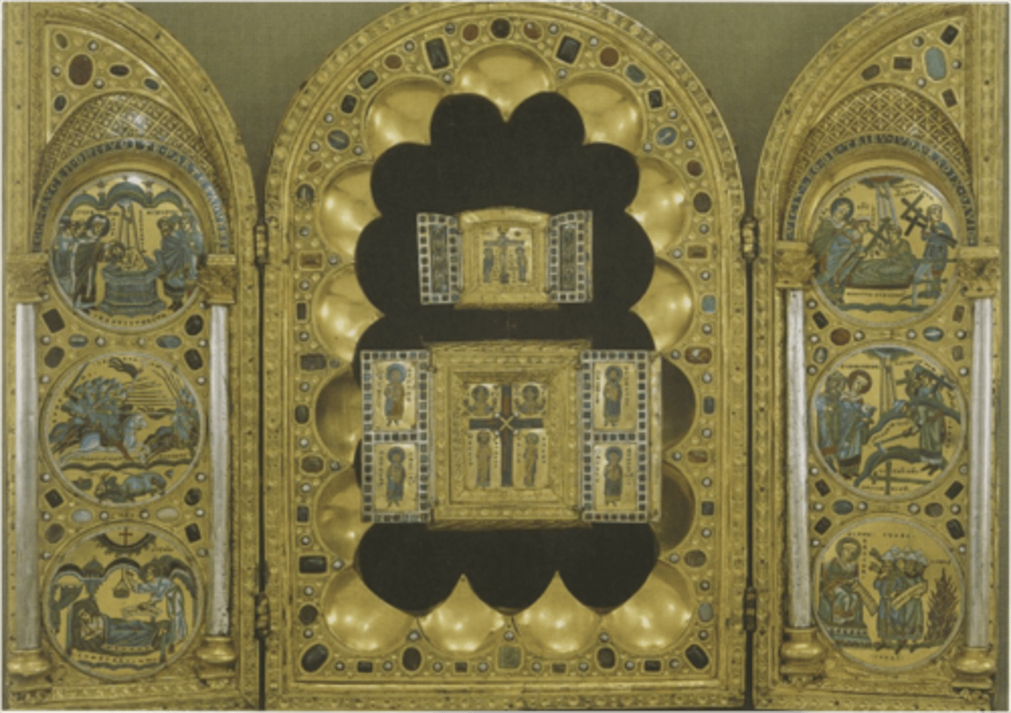 <p>Romanesque reliquary containing relics believed to be pieces of the True Cross</p>