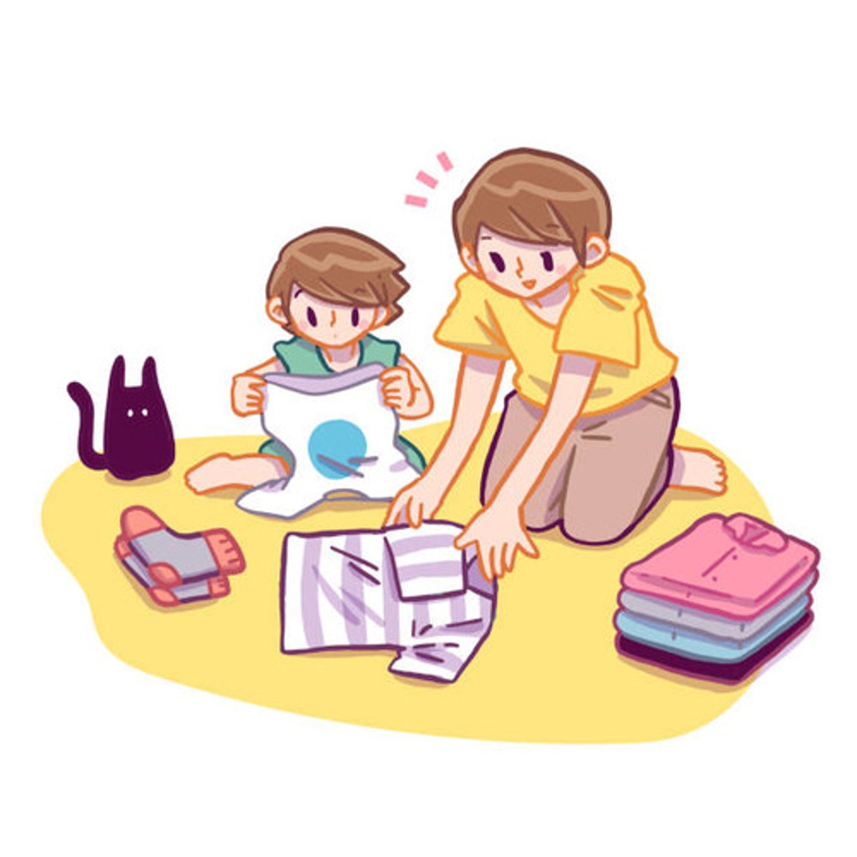 <p>to fold the clothes</p>