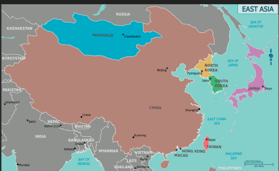 <p>A region characterized by countries such as China, Japan, South Korea, and Mongolia</p>