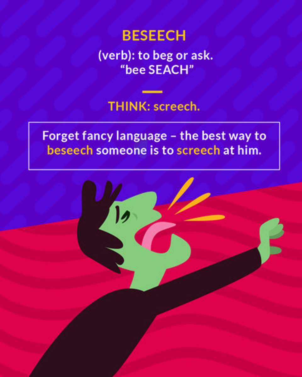 <p>(verb) to beg</p>