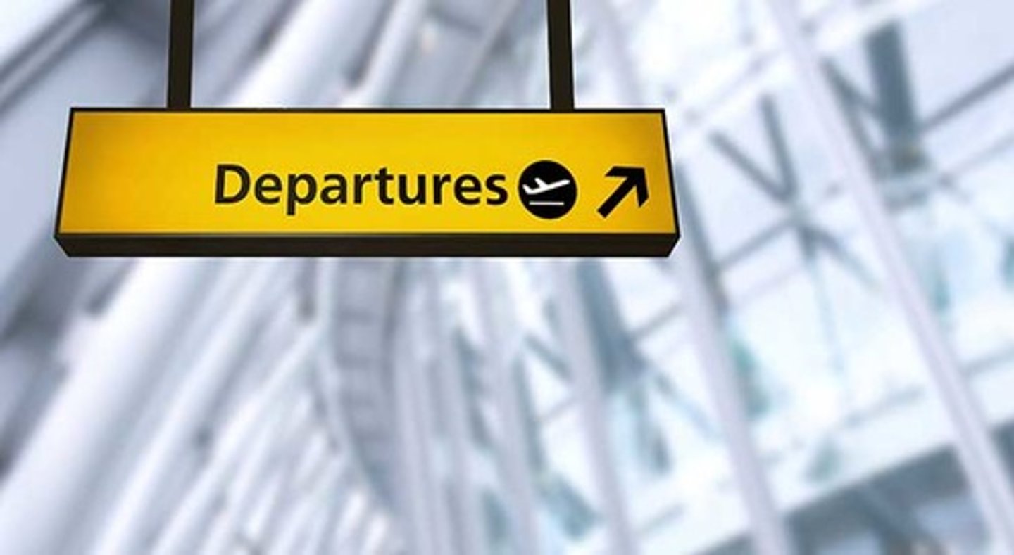 <p>departure; exit</p>
