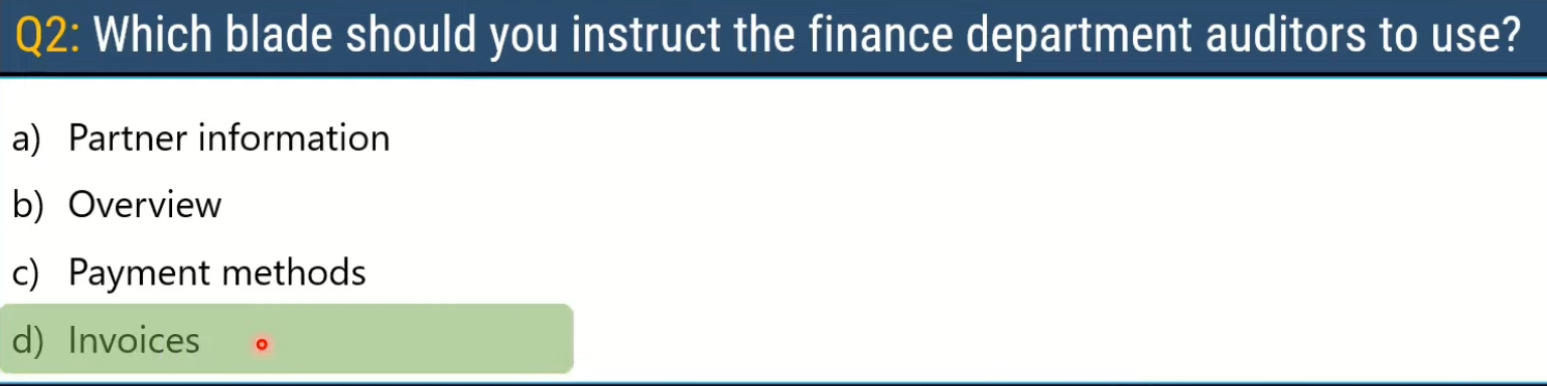 <p>d) Invoices</p>