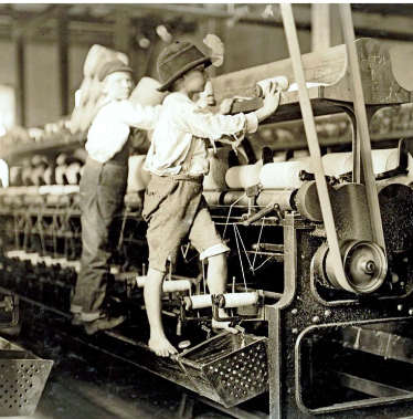 <ul><li><p>dangerous working conditions; ended in 1938</p><ul><li><p><em>dahil mga bata lang ang kasya to clean the inside of the machines</em></p></li></ul></li></ul>