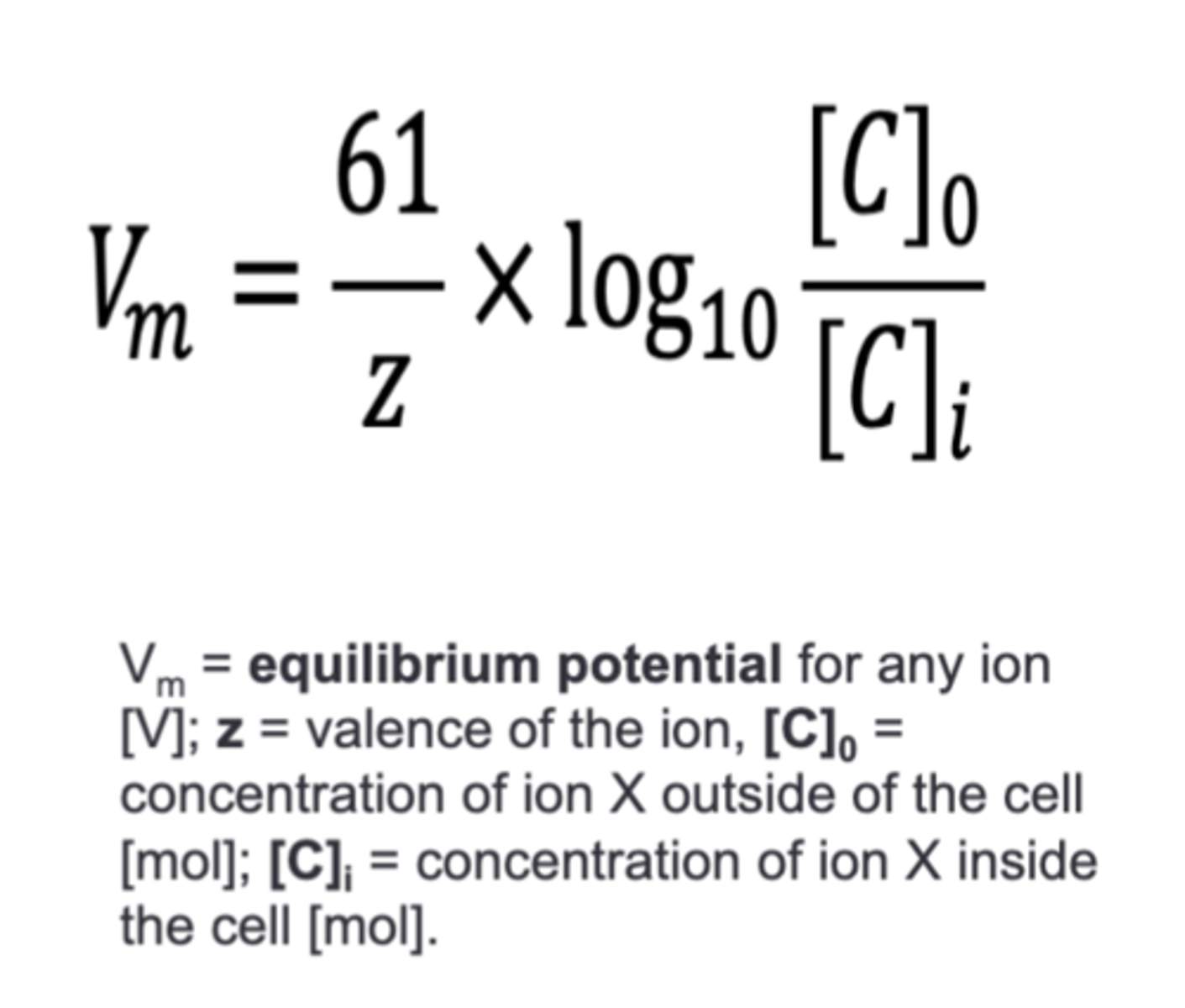 <p>What is the Nernst Equation used for? </p>