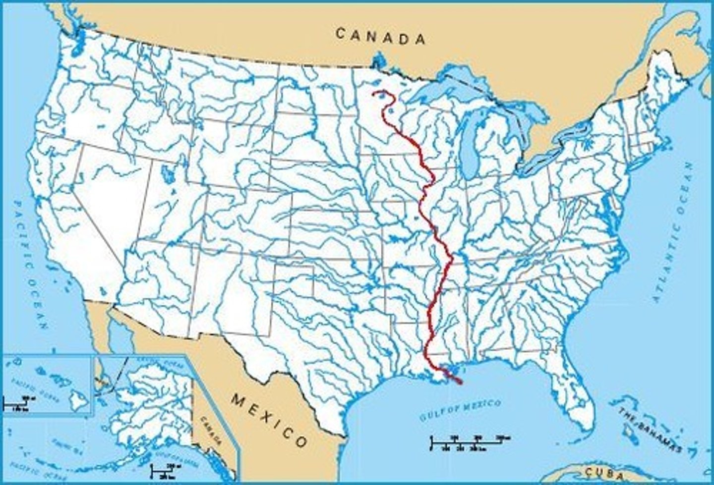 <p>The most significant transportation route within the United States; Ends at the port of New Orleans.</p>