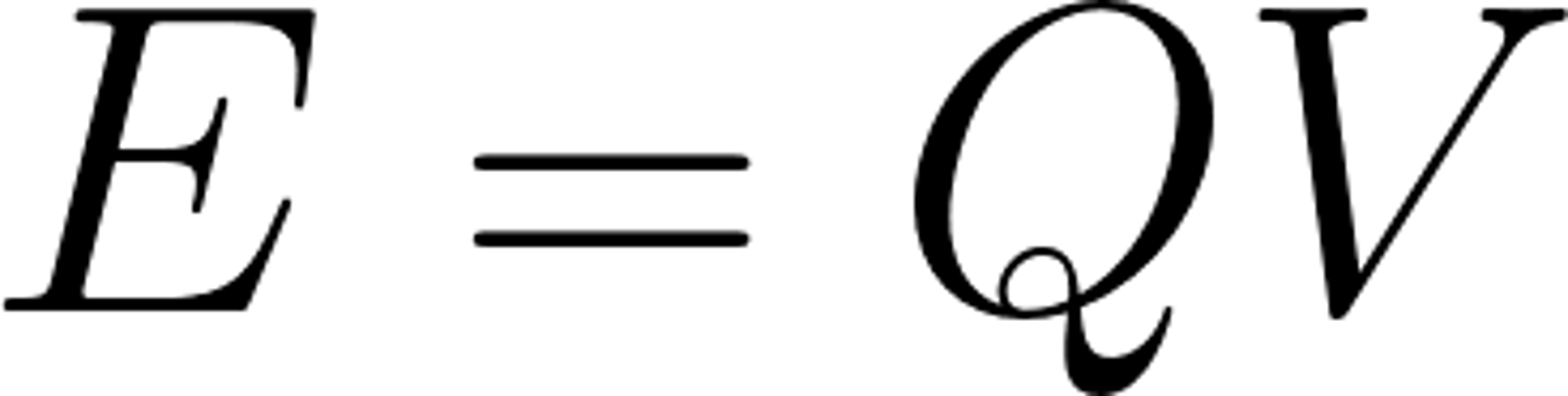 <p>energy transferred= charge flow x potential difference</p>