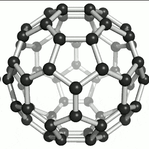 <p>c atom is sp2 hybridised and covalently bonded in a sphere, closed spherical cage, density is 1.726g/cm3, easily accepts electrons so is a semiconductor, low heat conductivity, low melting point, soluble in benzene</p>