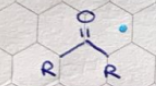 <p>R-C(=O)-C-R</p>