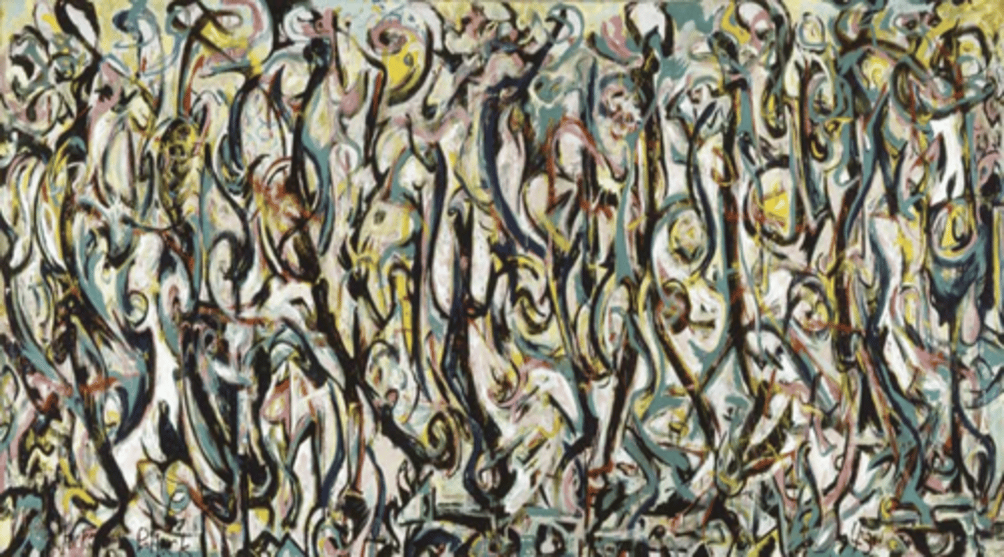 <p>Jackson Pollock, 1943, oil on canvas</p>