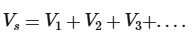 <p>The voltage splits across each of the components (in proportion to their resistances)</p>