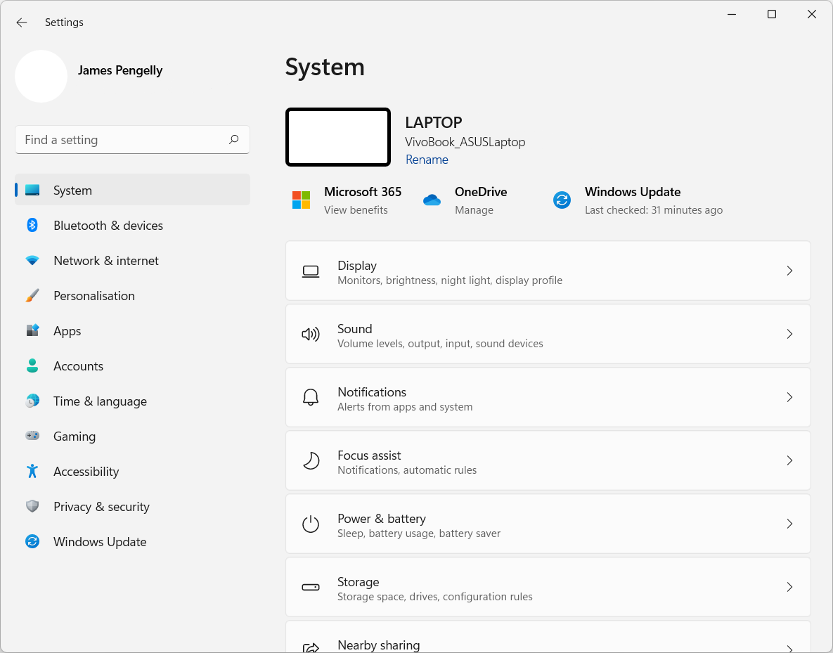 <p>This version of  settings app has no “home” page</p>