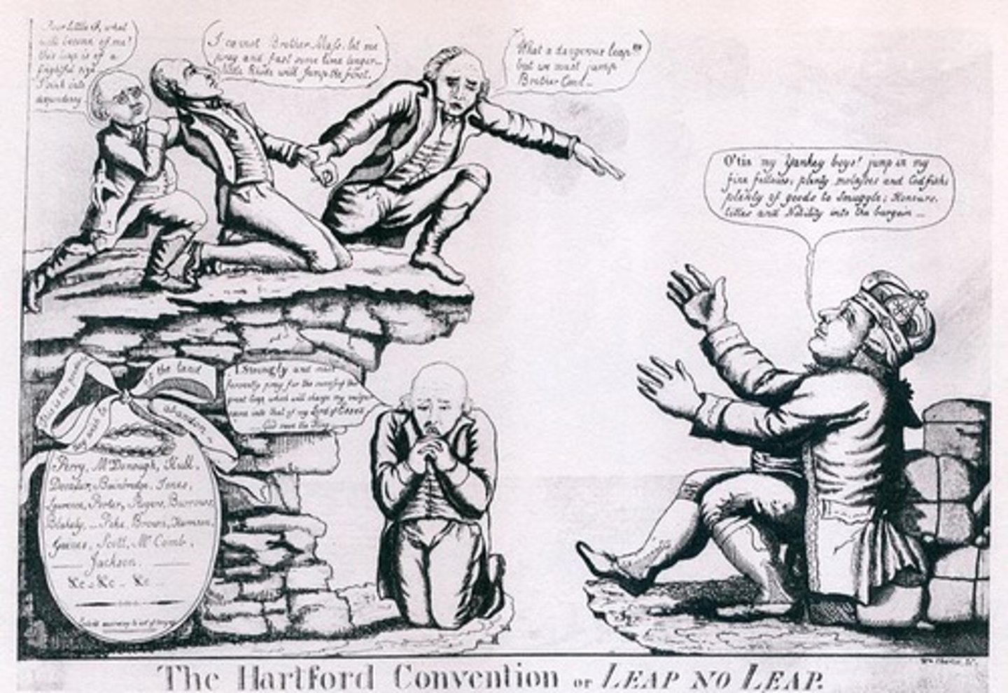<p>A meeting of Federalist delegates from New England inspired by their opposition to the War of 1812; contributed to the death of the Federalist Party during the "Era of Good Feelings"</p>