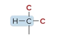 <p>the C atom is bonded to 2 other C atoms</p>