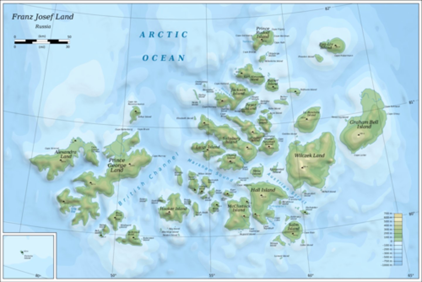 <p>a group or chain of many islands in a sea (usually shaped in an arch)</p>