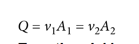 <p>Flow rate<br>Linear speed<br>Continuity equation</p>