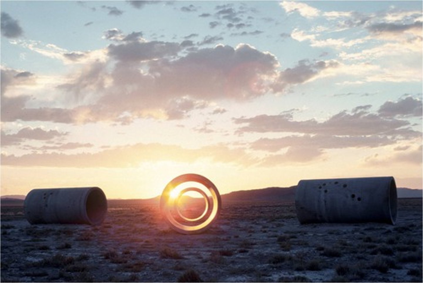 <p>Nancy holt, aligned to frame sun during summer and winter solstices</p>