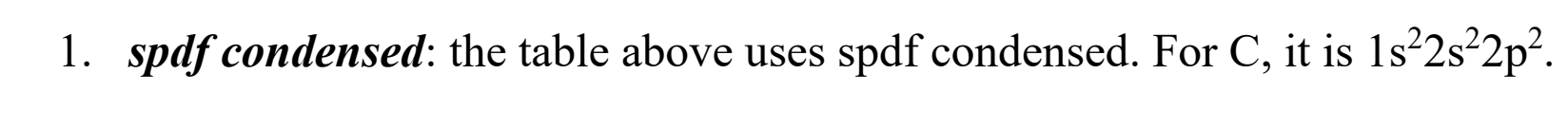 <p>Lists all the spdf orbitals, but less complicated than the expanded diagram (you can also include noble gases to shorten it more too)</p>