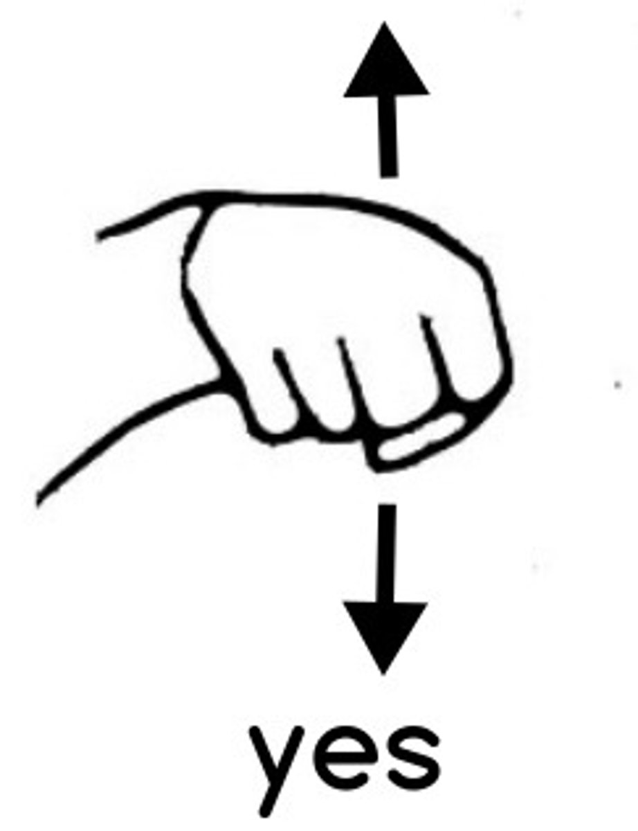 <p>Closed fist moves up and down, like knocking on a door.</p>