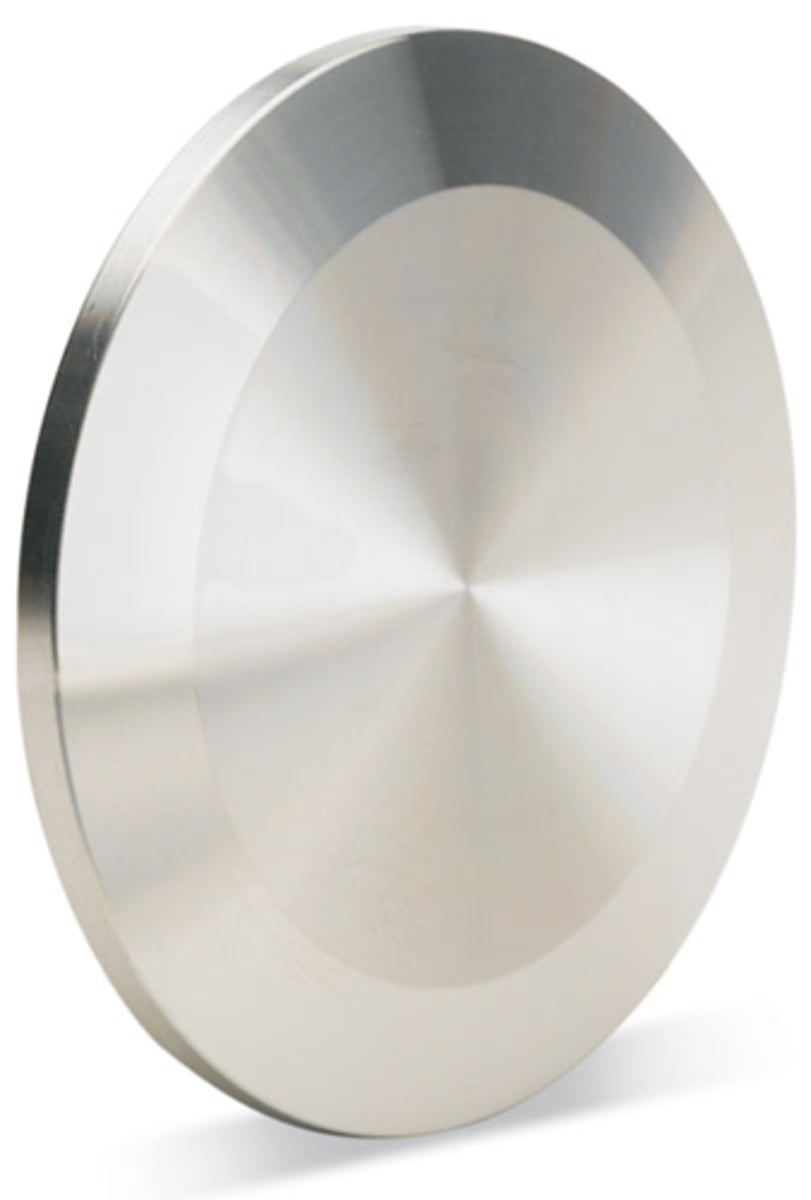 <p>a pipe flange that is not drilled for bolt holes.</p>