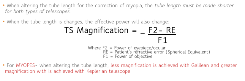 <p>myope = shorter tube length</p>