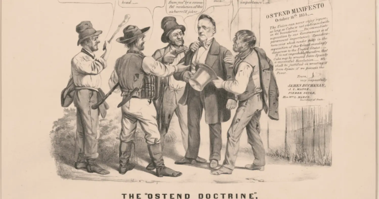 <p><span style="background-color: transparent;"><span>Within the Democratic Party, some people wanted manifest destiny to be extended southward too</span></span></p><p><span style="background-color: transparent;"><span>U.S. ambassadors and the secretary of state wrote a letter to President Franklin Pierce in 1854, urging him to either purchase Cuba from Spain or conquer Cuba if Spain refused</span></span></p><p><span style="background-color: transparent;"><span>After it was leaked to the press, the North was upset that the South was making a “dirty plot” to expand slave territories.</span></span></p><ul><li><p>Forced Pierce to give up on his expansionist dreams in Cuba</p></li></ul><p></p>
