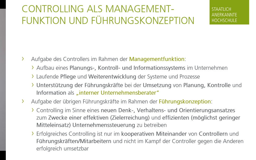 <p><br>Kapitel 2 Controlling-Philosophie<br>Controlling als Managementfunktion und Führungskonzeption*</p>