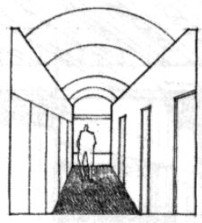 <p><span>Forming a public galleria or private corridor that relates to the spaces it links though entrances in a wall plane.</span></p>