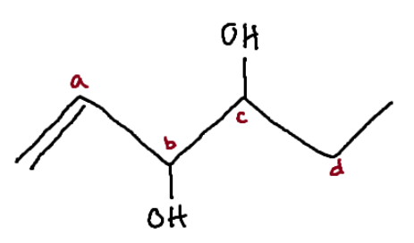 <p>Identify the chiral center(s).</p>