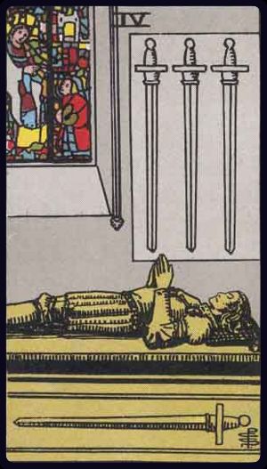 <p>FOUR OF SWORDS</p>