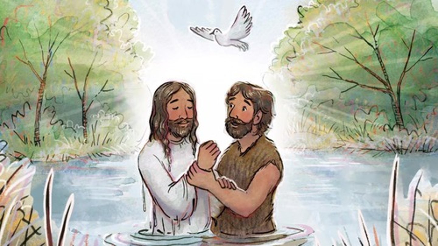 <p>Jesus' Baptism: "You are my Son, whom I love, with you I am well pleased."</p>