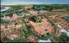 The dominant center of an important Mississippi valley mound-building culture, located near present-day St. Louis, Missouri; flourished from about 900 to 1250 C.E.