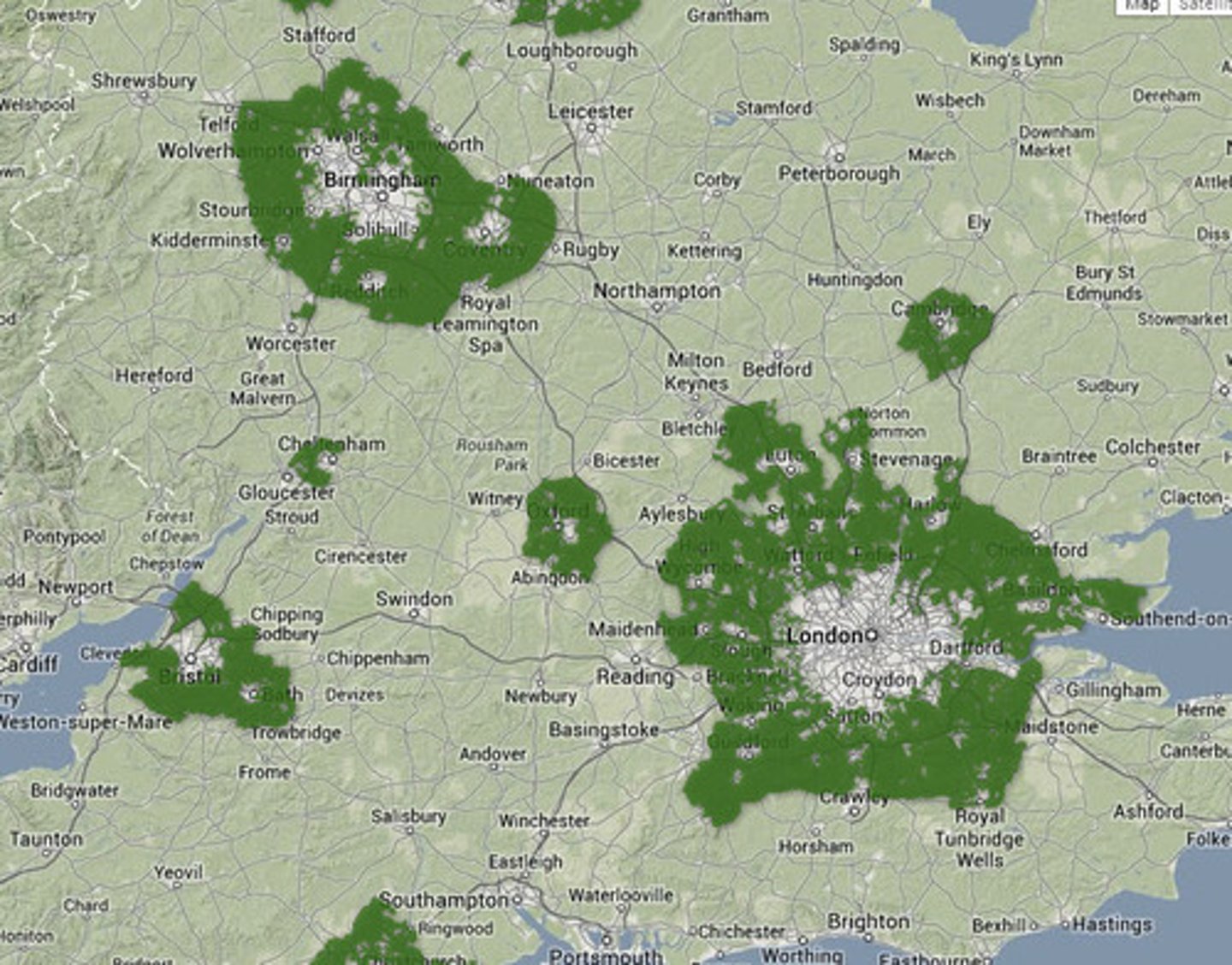 <p>an area of natural land on which building is restricted and whose main purpose is to curb the outward expansion of a large urban area , e.g. London</p>