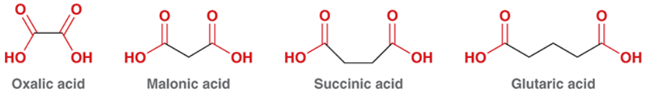 <p>Know the common IUPAC for diacids.</p>