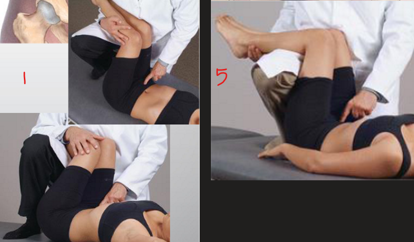 <ul><li><p>stand on same side, pt. supine w/ hips + knees flexed</p></li><li><p>flex to level, side bend (ankles), knees (pelvis) toward → rotates torso + segment away</p></li><li><p>AL1 → F St RA (StaR)</p></li><li><p>AL5 → F SA Ra (SaRa)</p></li></ul><p></p>
