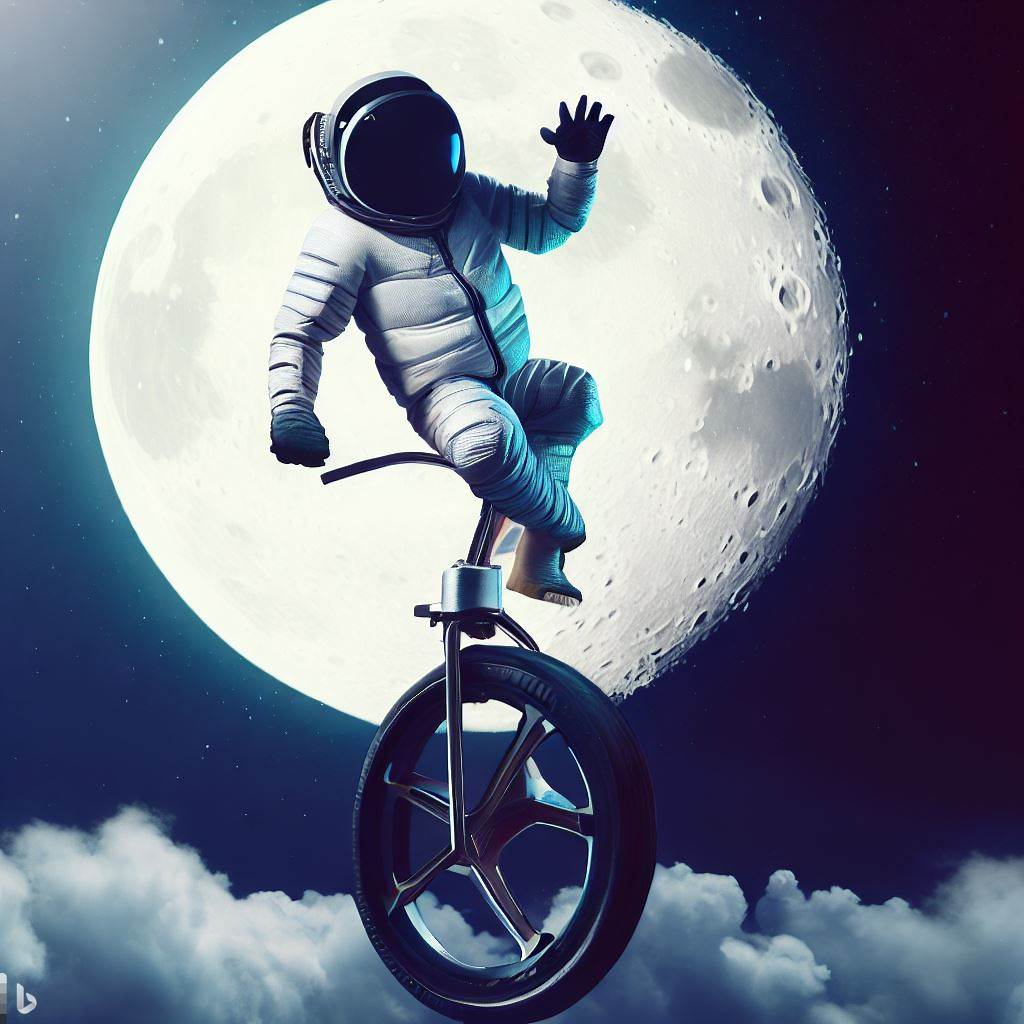 <p>勇敢な宇宙飛行士は一輪車で月に飛んだ。 The _____ astronaut flew to the moon on a unicycle.</p>