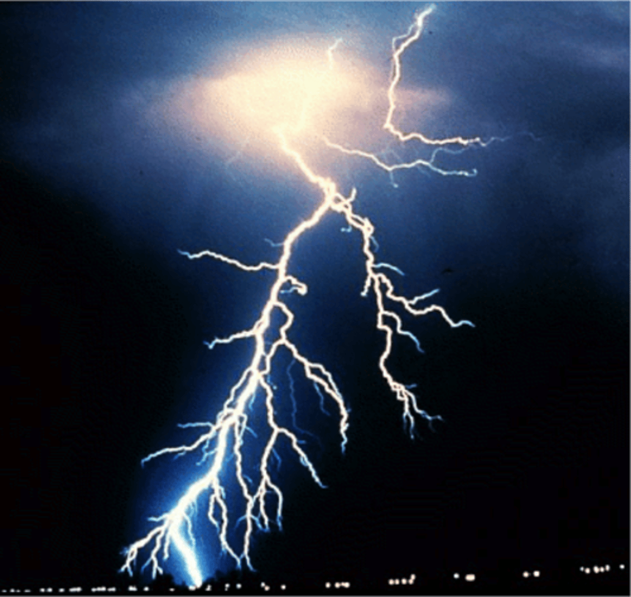 <p>lightning bolt (es la descarga eléctrica)- it can be seen</p>