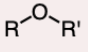 <p>an oxygen atom connected to two R groups</p>