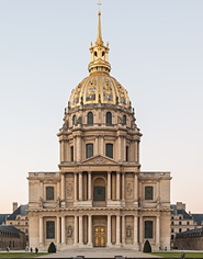 <p>By <strong><em>JULES HARDOUIN-MANSART </em></strong>in <strong>Paris France</strong></p><p>A sturning barogue structure designed by architect Jules Hardouin-Mansart.</p><p>Features a striking golden dome that rises to <strong><em>107 meters</em></strong>, making it a prominent landmark in the city.</p><p>Originally built as part of the <strong><em>Hotel des Invalides</em></strong><em> </em>to house <em>war veterans</em></p><p>The dome now shelters the <strong><em>tomb of Napoleon Bonaparte,</em></strong> adorned with intricate frescoes and clasical ornamentation that reflect France’s <em><u>military glory and architectural grandeur.</u></em></p><p><strong>Pinnacle of French Baroque</strong></p>