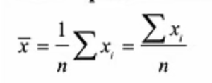 <p>Average of all responses from the sample. denoted by x with a bar on top in the equation sheet.</p>