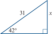 <p>find side x, correct to two decimal places</p>