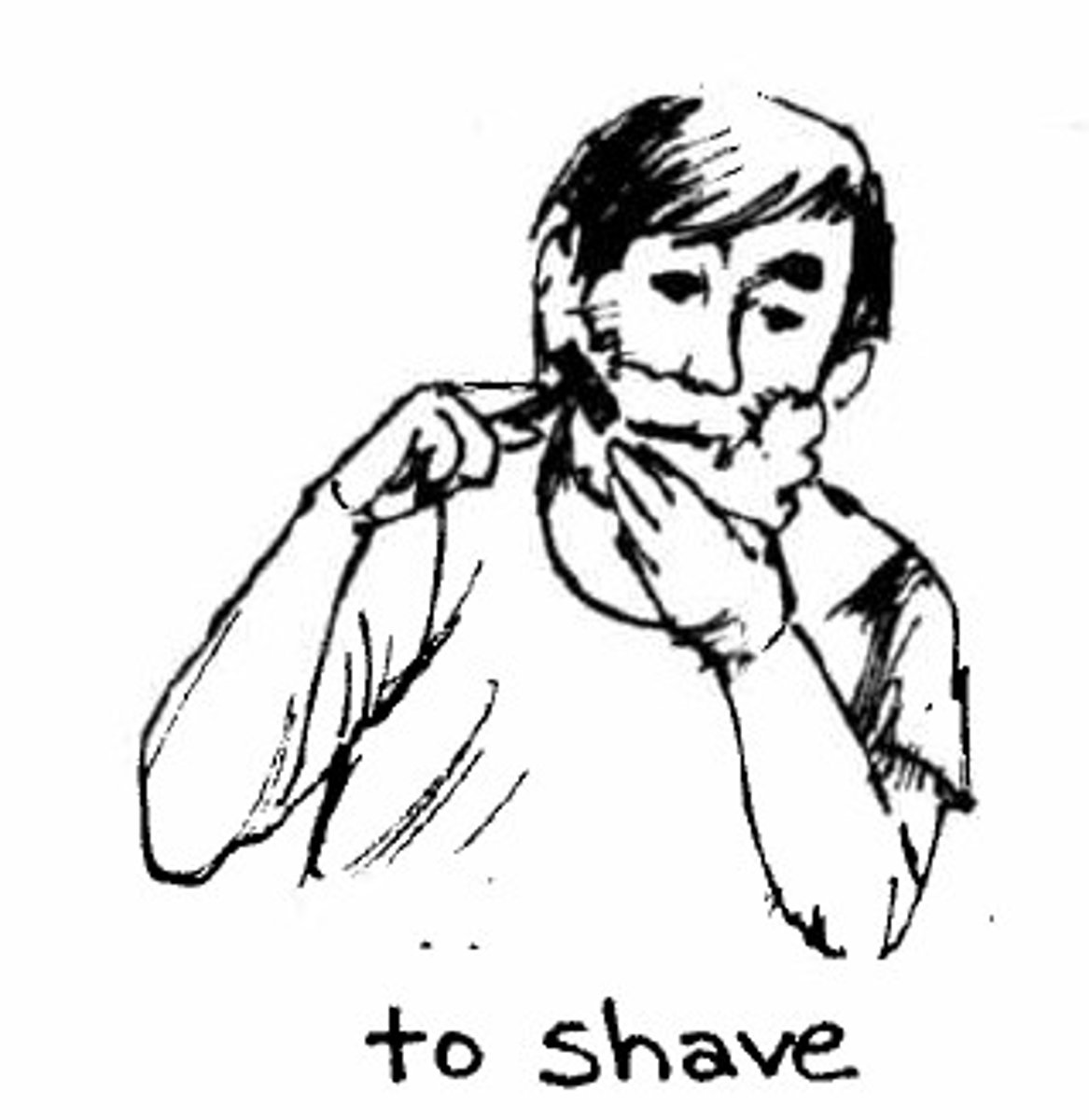 <p>he shaved himself</p>