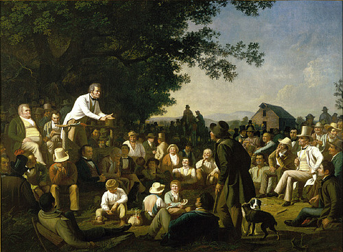 when political candidates campaigning from town to town would stand upon a sawed off tree stump to deliver a speech