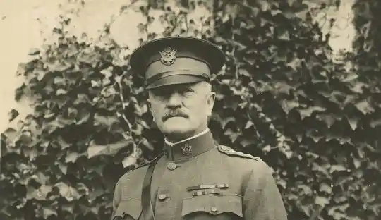 <p><span><span>nicknamed "Black Jack", was an American army general, educator, and founder of the Pershing Rifles. He served as the commander of the American Expeditionary Forces during World War I from 1917 to 1920</span></span></p>