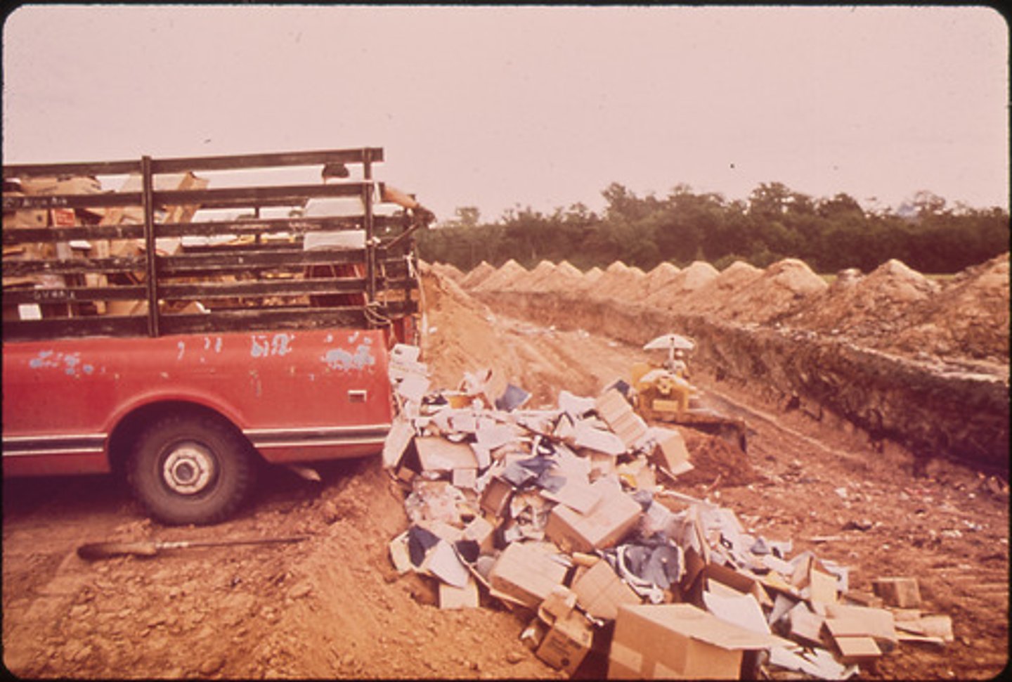 <p>Disposal sites for non-hazardous solid waste that is spread in layers and compacted to the smallest practical volume. The sites are typically designed with floors made of materials to treat seeping liquids and are covered by soil as the wastes are compacted and deposited into the landfill.</p>