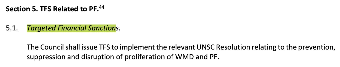 <p>B) Terrorism and WMD financing</p>
