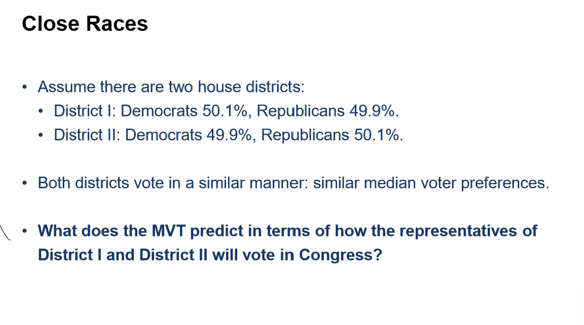 <p>Close races </p>