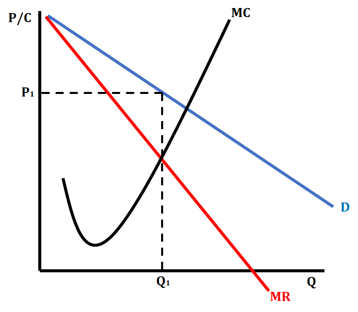 <ul><li><p>Demand and MR are more elastic</p></li><li><p>(Missing ATC)</p></li></ul>